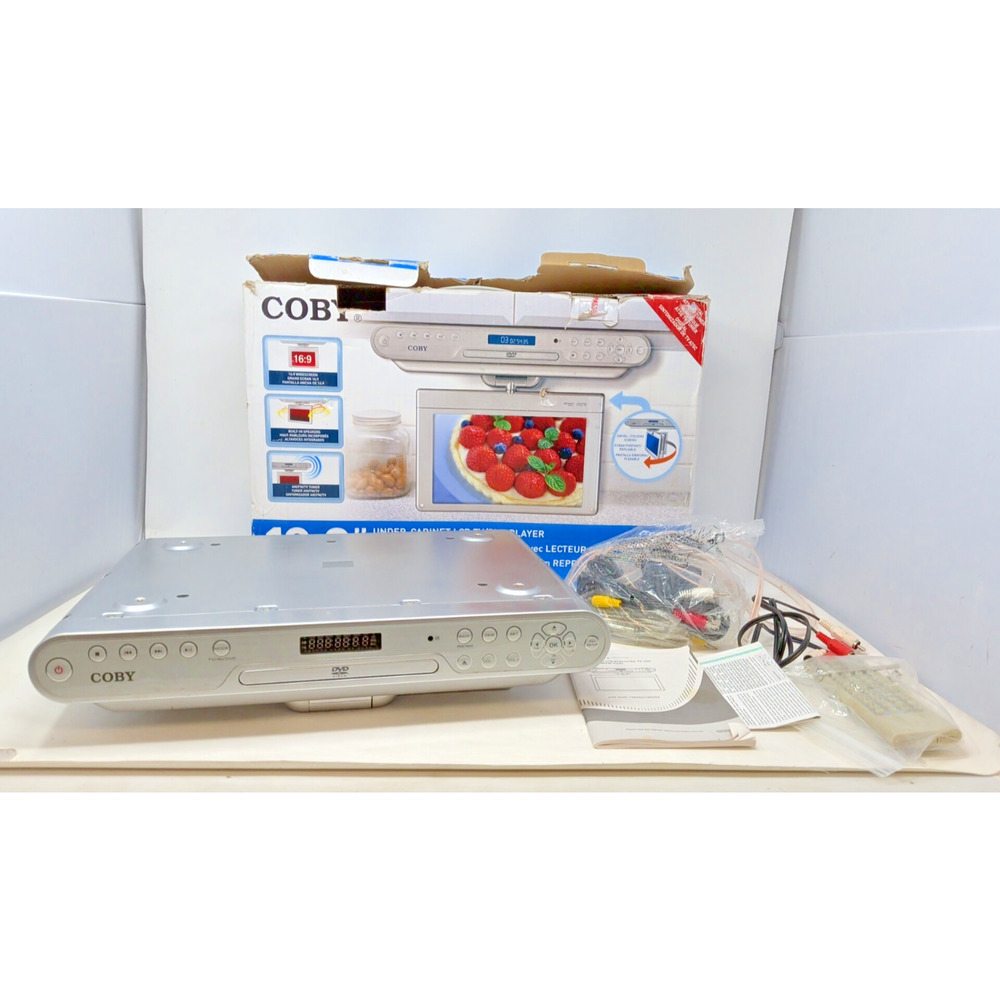 Coby 7” Under-cabinet Digital LCD TV with DVD/CD Player KTF-DVD17093 Tested Work
